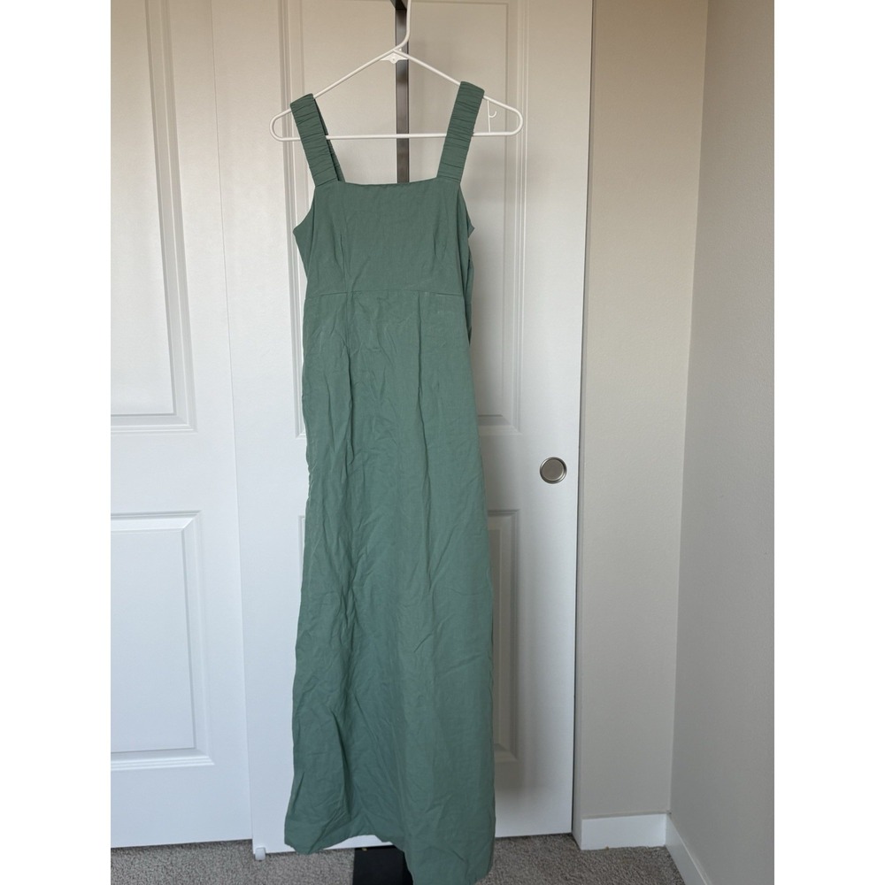 Pact Organic Cotton Linen Blend Maxi Sundress Seafoam Green Size XS - Picture 2 of 4